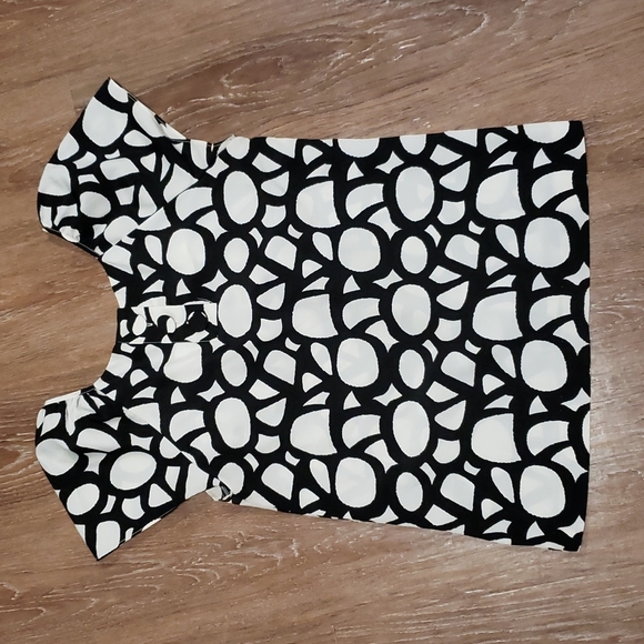 (M) George. Geometric Print Short Sleeve Slightly Sheer Blouse Business Casual - Picture 7 of 7